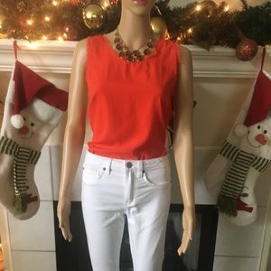Sleeveless orange top